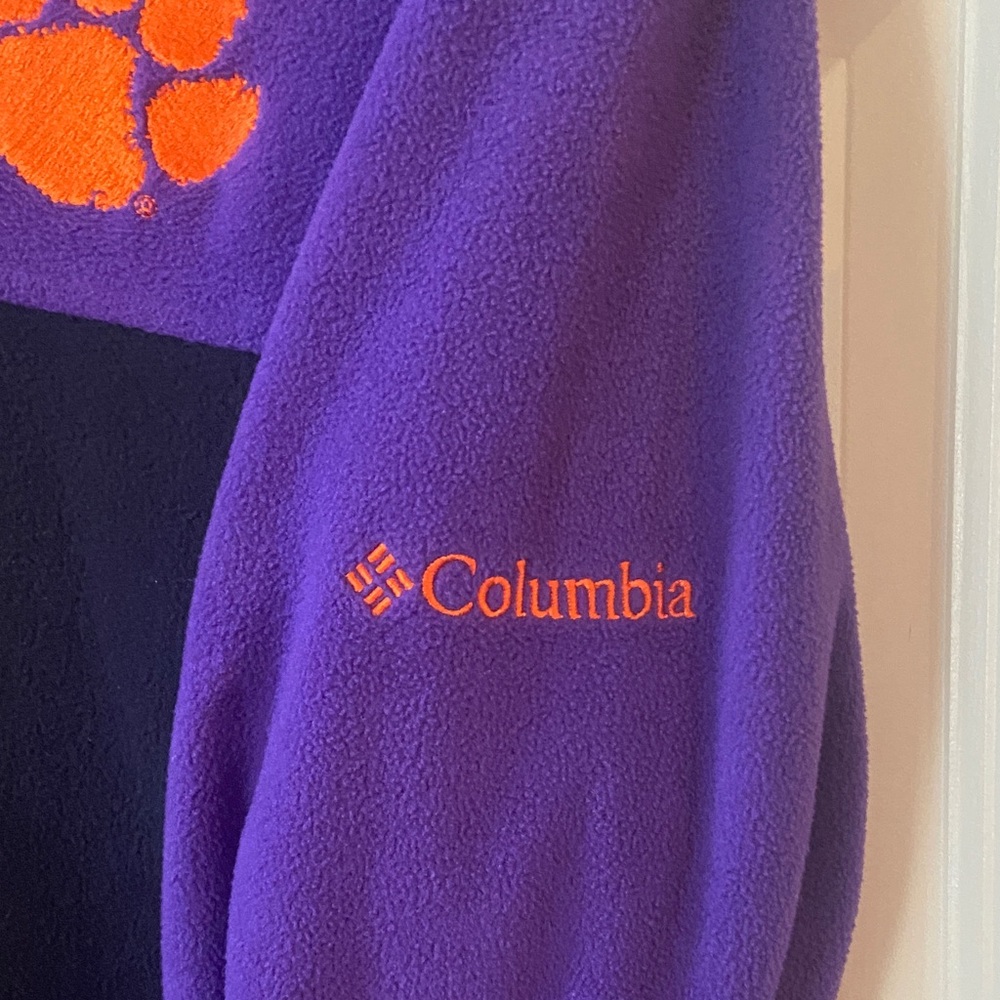 Columbia Purple and Black Full-Zip Fleece Jacket with Orange Paw Logo - Picture 4 of 5
